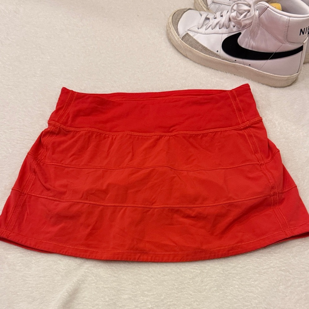 Lululemon Athletica Vibrant Red-Orange Mini Skirt
